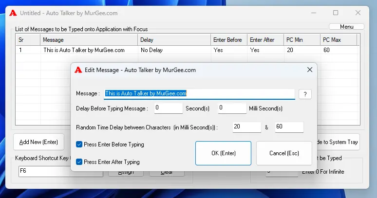 Screenshot of Edit Message Screen displaying easy and quick way to Edit seleced Message and other Parameters